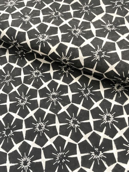 Blockprint Fabric Mavi Medium Black