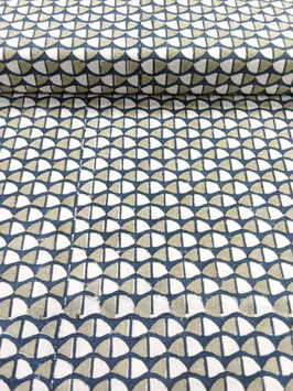 Blockprint Fabric Gion Beige Peacock