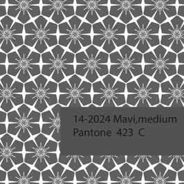 Blockprint Fabric Mavi Medium Dark Grey
