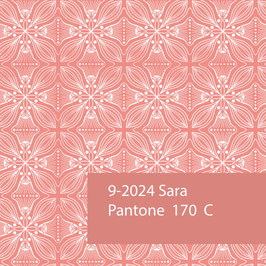 Blockprint Fabric Sara Coral Pink