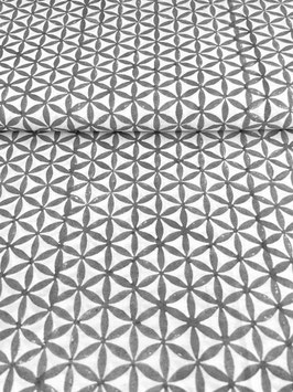 Blockprint Fabric Ava Grey