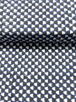 Blockprint Fabric Gion Black Blue