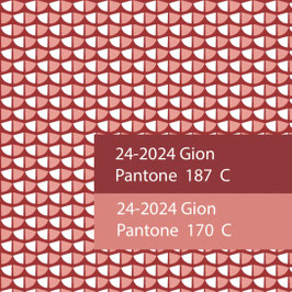 Blockprint Fabric Gion Coral Red