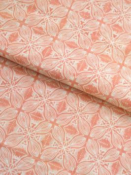 Blockprint Fabric Sara Coral Pink