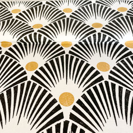 Blockprint Fabric Sona Black/Yellow Dots