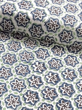 Blockprint Fabric Hanna Turquoise