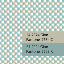 Blockprint Fabric Gion Beige Light Blue