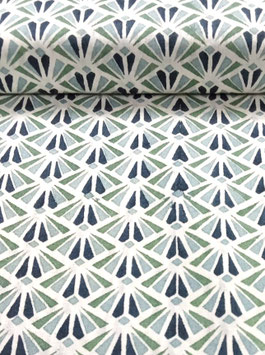 Blockprint Fabric Lily Ice