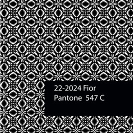 Blockprint Fabric Fior Black