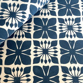Blockprint Fabric Balu Dark Blue