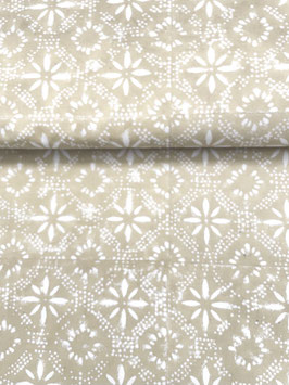 Blockprint Fabric Paradis Beige