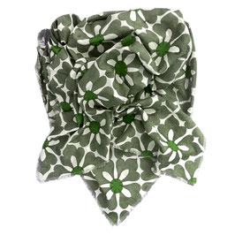 Blockprint Scarf Emma Olive