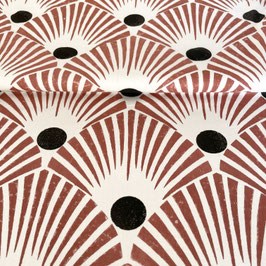 Blockprint Fabric Sona Brown/Black Dots