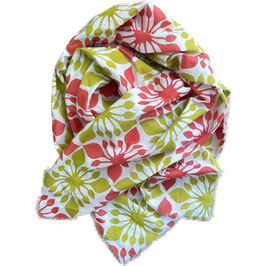 Blockprint Scarf Ada Yellow Coral