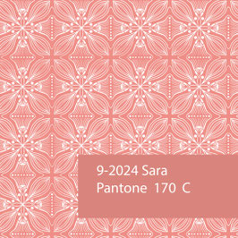 Blockprint Fabric Sara Coral Pink