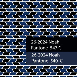 Blockprint Fabric Noah Black Blue