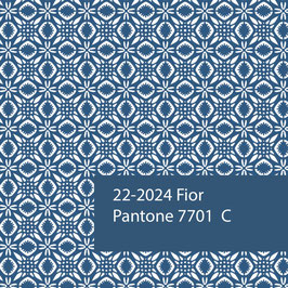 Blockprint Fabric Fior Turquoise