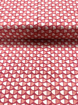 Blockprint Fabric Gion Coral Red