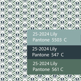 Blockprint Fabric Lily Ice