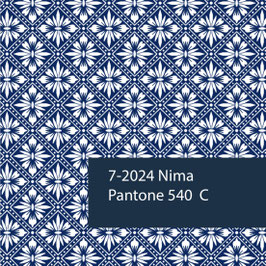 Blockprint Fabric Nima Blue