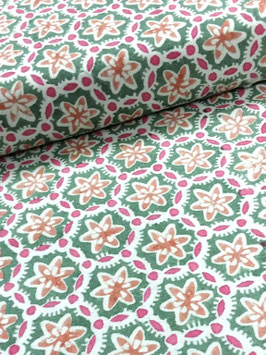 Blockprint Fabric Hanna Green