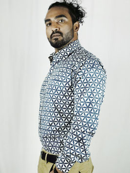 Blockprint Fabric Ava Turquoise