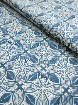 Blockprint Fabric Sara Dark Turquoise