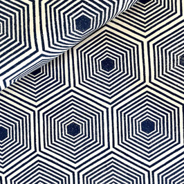Blockprint Fabric Mani Blue