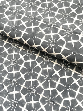 Blockprint Fabric Mavi Medium Dark Grey