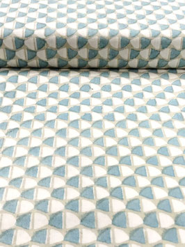 Blockprint Fabric Gion Beige Light Blue