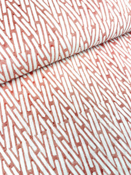 Blockprint Fabric Finn Coral