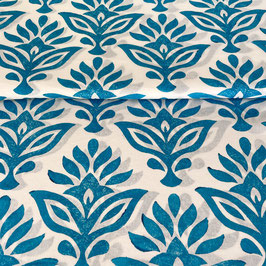 Blockprint Fabric Kala Mala Light Blue
