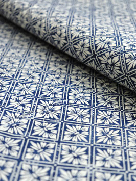 Blockprint Fabric Nima Blue