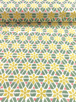 Blockprint Fabric Aisha Parrot