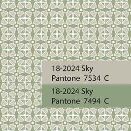 Blockprint Fabric Sky Beige Green