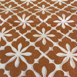 Blockprint Fabric Nielo Orange/Brown