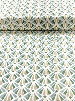 Blockprint Fabric Lily Forest