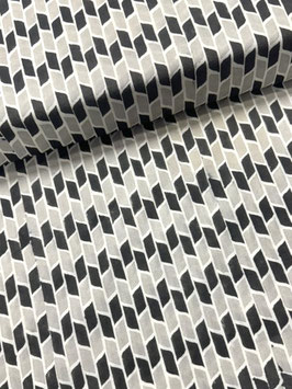 Blockprint Fabric Noah Black Beige