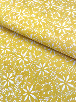 Blockprint Fabric Paradis Lime Yellow