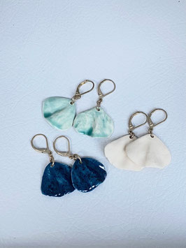 Boucles d'oreilles céramique pétale