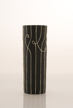 Nadelstreifen Vase schwarz