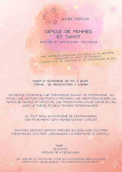 Atelier Cercle de femmes et tarot - mardi 12 novembre à 19h