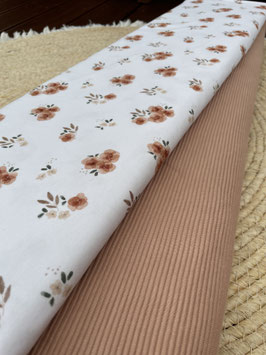 Stoffpaket Jersey Punkte Ribjersey Nähset Blumen