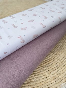 Stoffpaket Nähset Flieder/Weiß Walkstoff & Jersey – perfekt für deine kreativen Projekte!