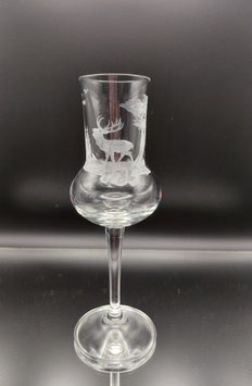 Grappa Glas mit Hirsch