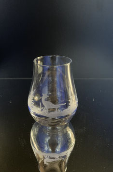 Degustations Glas mit Vogel