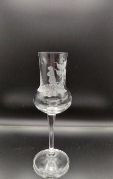 Grappa Glas mit Murmeltier