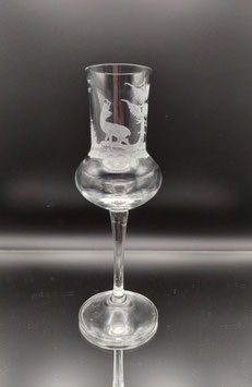 Grappa Glas mit Gamsbock
