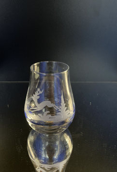 Degustations Glas mit Hirsch