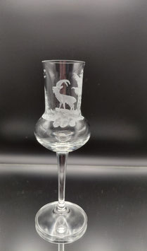 Grappa Glas mit Steinbock